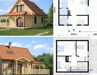 6x6-os ház projekt kiválasztása mansarddal - a legjobb ötletek