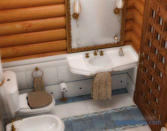 A fürdő a házban kulcsrakész faházban: rendszerek, vízszigetelés, WC-berendezés