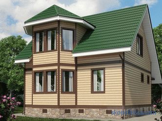 Kétemeletes házak projektjei 7-től 9-ig, elrendezések 7x9, építési árak Moszkvában, fotók