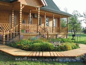 Egy fából készült vidéki ház veranda csinálja magát: ötletek és fotók