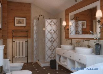 Fürdőszoba kialakítása egy faházban - a modern belső kialakítás szabályai